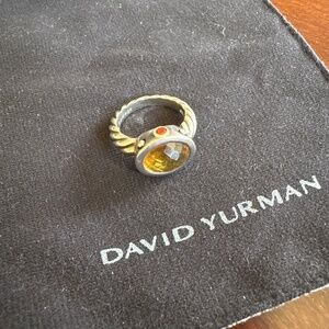 David Yurman Sterling Citrine Carnelian Renaissance Ring